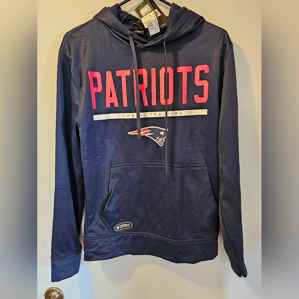 New England Patriots New Era Hoodie Mens Small Blue NFL Football Pullover NWT